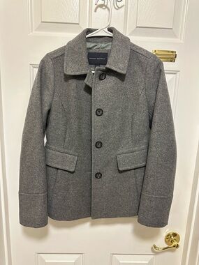 Banana Republic Gray Wool-Blend Pea Coat